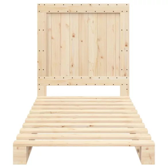 tömör fenyőfa ágykeret fejtámlával 90 x 200 cm