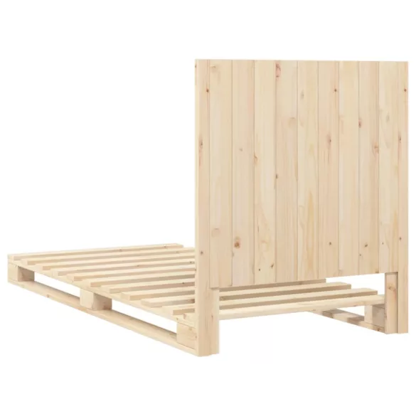 tömör fenyőfa ágykeret fejtámlával 90 x 200 cm