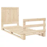 tömör fenyőfa ágykeret fejtámlával 90 x 200 cm