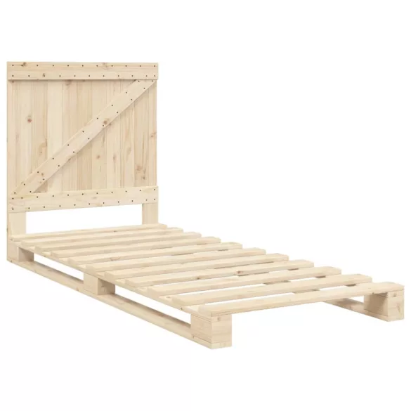 tömör fenyőfa ágykeret fejtámlával 90 x 200 cm