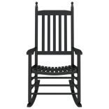 2 db fekete tömör nyárfa hintaszék ívelt ülőfelülettel