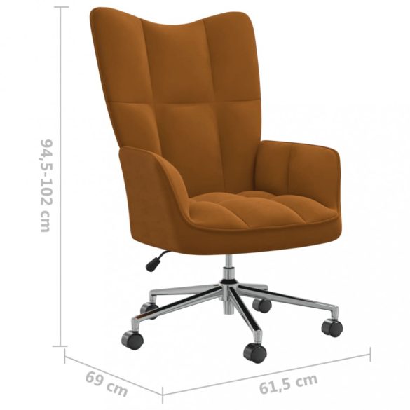 barna bársony pihenőfotel