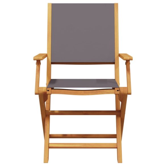 5-részes antracitszürke szövet tömör fa kerti étkezőgarnitúra