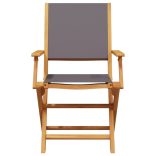 7 részes antracitszürke szövet tömör fa kerti étkezőgarnitúra