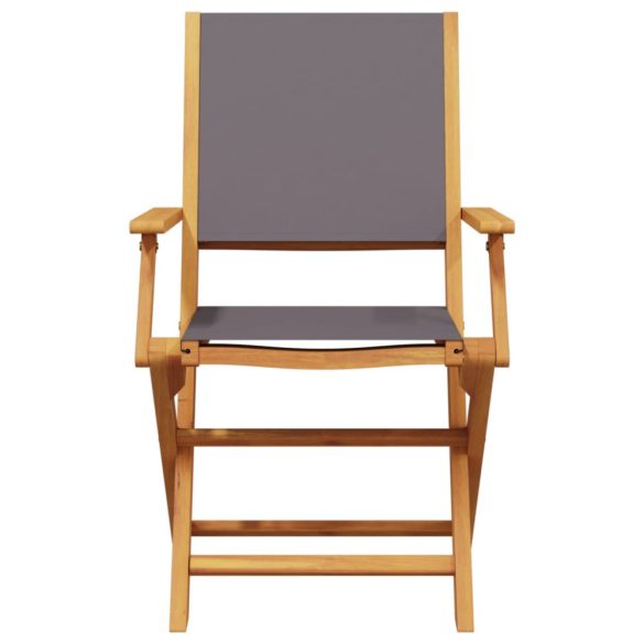 7 részes antracitszürke szövet tömör fa kerti étkezőgarnitúra