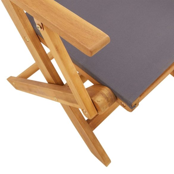 7 részes antracitszürke szövet tömör fa kerti étkezőgarnitúra