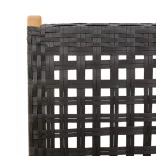7 részes fekete polyrattan és tömör fa kerti étkezőgarnitúra