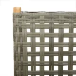 7 részes szürke polyrattan és tömör fa kerti étkezőgarnitúra