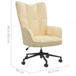 krémfehér bársony pihenőfotel