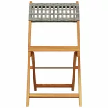 3 részes szürke polyrattan és tömör fa bisztrószett