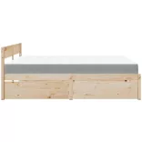 tömör fenyőfa ágy fiókkal és matraccal 200 x 200 cm