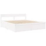 fehér tömör fenyőfa ágy fiókokkal és matraccal 180 x 200 cm