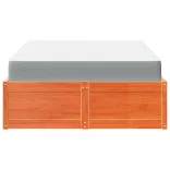 viaszbarna tömör fenyőfa ágy matraccal 120 x 200 cm