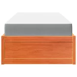 viaszbarna tömör fenyőfa ágy matraccal 100 x 200 cm