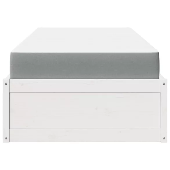 fehér tömör fenyőfa ágykeret matraccal 90 x 190 cm