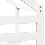 fehér tömör fenyőfa ágy emelettel és tetővel 90 x 200 cm