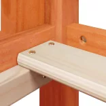 viaszbarna tömör fenyőfa ágy emelettel és tetővel 90 x 200 cm