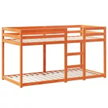 viaszbarna tömör fenyőfa ágy emelettel és tetővel 90 x 190 cm