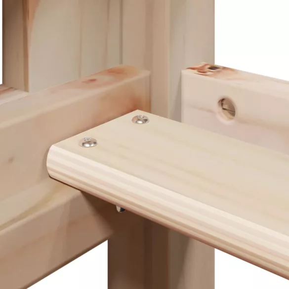 fehér tömör fenyőfa ágy emelettel és tetővel 75 x 190 cm