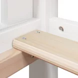 fehér tömör fenyőfa ágy emelettel és tetővel 75 x 190 cm