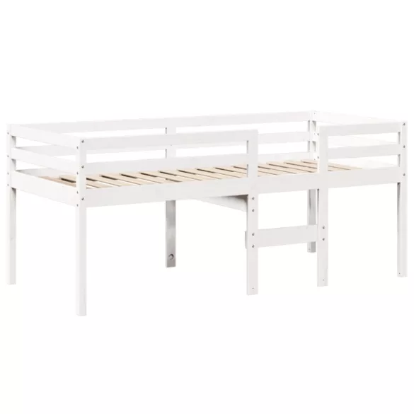 fehér tömör fenyőfa magasított ágy tetővel 90 x 200 cm