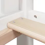 fehér tömör fenyőfa magasított ágy tetővel 90 x 200 cm