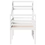 fehér tömör fenyőfa magasított ágy tetővel 90 x 190 cm