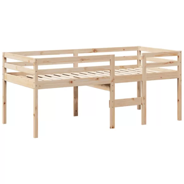 tömör fenyőfa magasított ágy tetővel 75 x 190 cm