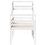 fehér tömör fenyőfa magasított ágy tetővel 75 x 190 cm