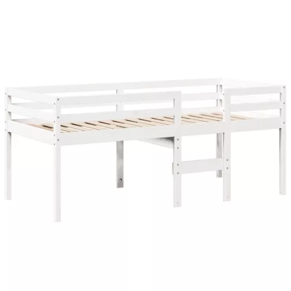 fehér tömör fenyőfa magasított ágy tetővel 75 x 190 cm