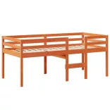 viaszbarna tömör fenyőfa magasított ágy tetővel 75 x 190 cm