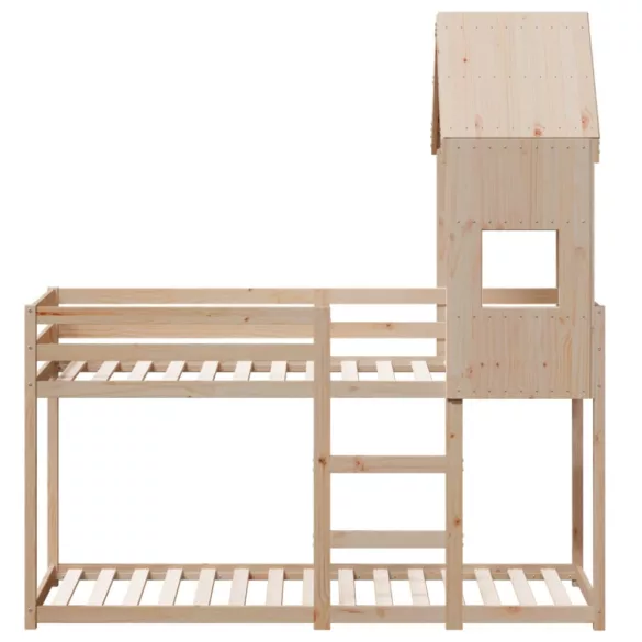 tömör fenyőfa emeletes ágy matrac nélkül 90 x 190 cm