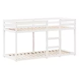 fehér tömör fenyőfa ágy emelettel és tetővel 90 x 190 cm