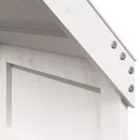 fehér tömör fenyőfa ágy emelettel és tetővel 90 x 190 cm