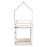 fehér tömör fenyőfa ágy emelettel és tetővel 75 x 190 cm