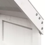 fehér tömör fenyőfa ágy emelettel és tetővel 75 x 190 cm