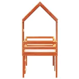 viaszbarna tömör fenyőfa magasított ágy tetővel 80 x 200 cm