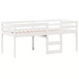 fehér tömör fenyőfa magasított ágy tetővel 90 x 190 cm