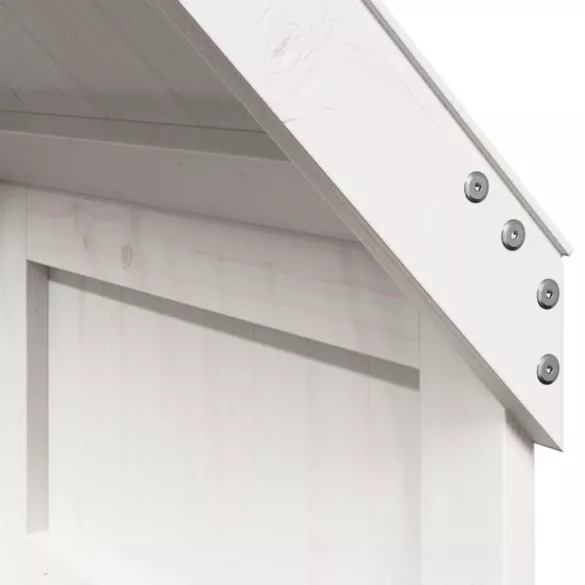 fehér tömör fenyőfa magasított ágy tetővel 90 x 190 cm