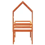 viaszbarna tömör fenyőfa magasított ágy tetővel 90 x 190 cm