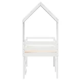 fehér tömör fenyőfa magasított ágy tetővel 75 x 190 cm