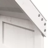 fehér tömör fenyőfa magasított ágy tetővel 75 x 190 cm