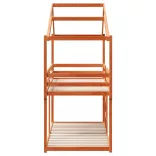 viaszbarna tömör fenyőfa ágy emelettel és tetővel 90 x 200 cm