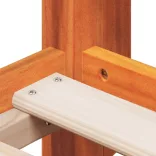 viaszbarna tömör fenyőfa ágy emelettel és tetővel 90 x 200 cm