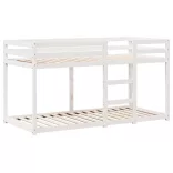 fehér tömör fenyőfa ágy emelettel és tetővel 90 x 200 cm