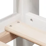 fehér tömör fenyőfa ágy emelettel és tetővel 90 x 200 cm