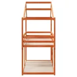 viaszbarna tömör fenyőfa ágy emelettel és tetővel 80 x 200 cm