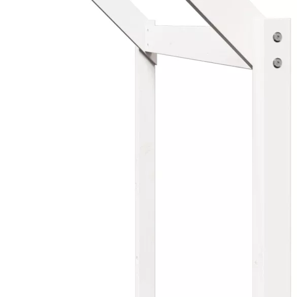 fehér tömör fenyőfa ágy emelettel és tetővel 75 x 190 cm