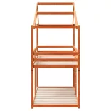 viaszbarna tömör fenyőfa ágy emelettel és tetővel 75 x 190 cm