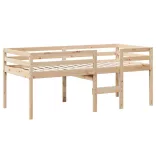 tömör fenyőfa magasított ágy tetővel 90 x 200 cm